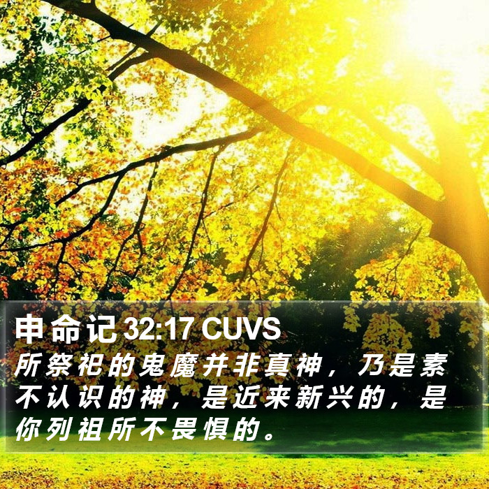 申 命 记 32:17 CUVS Bible Study