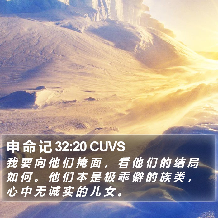 申 命 记 32:20 CUVS Bible Study