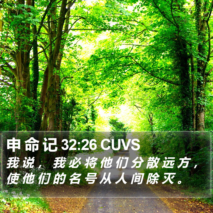 申 命 记 32:26 CUVS Bible Study