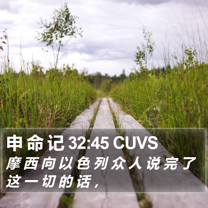 申 命 记 32:45 CUVS Bible Study