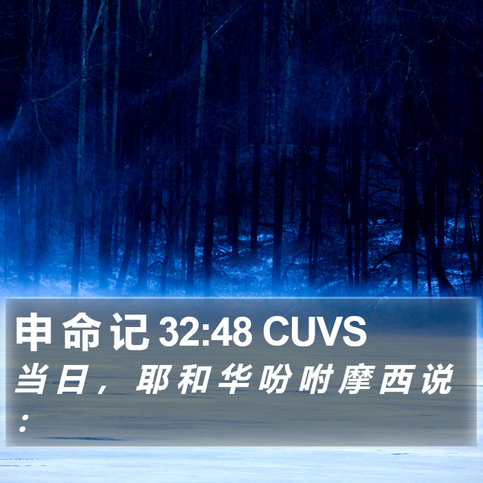 申 命 记 32:48 CUVS Bible Study