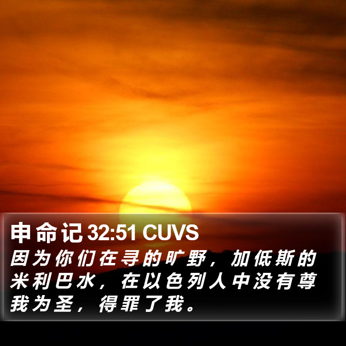 申 命 记 32:51 CUVS Bible Study