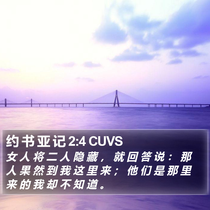 约 书 亚 记 2:4 CUVS Bible Study