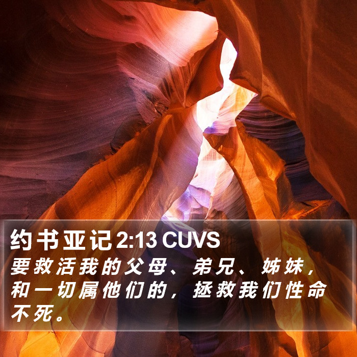 约 书 亚 记 2:13 CUVS Bible Study