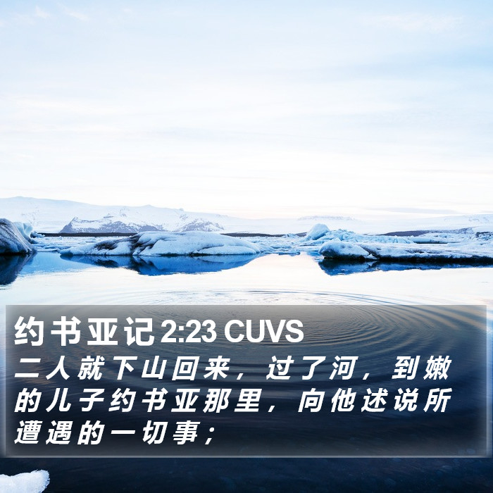 约 书 亚 记 2:23 CUVS Bible Study