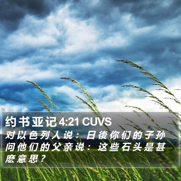 约 书 亚 记 4:21 CUVS Bible Study