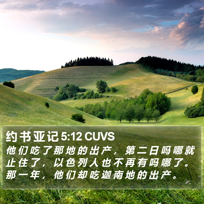 约 书 亚 记 5:12 CUVS Bible Study