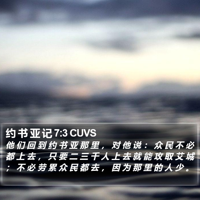 约 书 亚 记 7:3 CUVS Bible Study