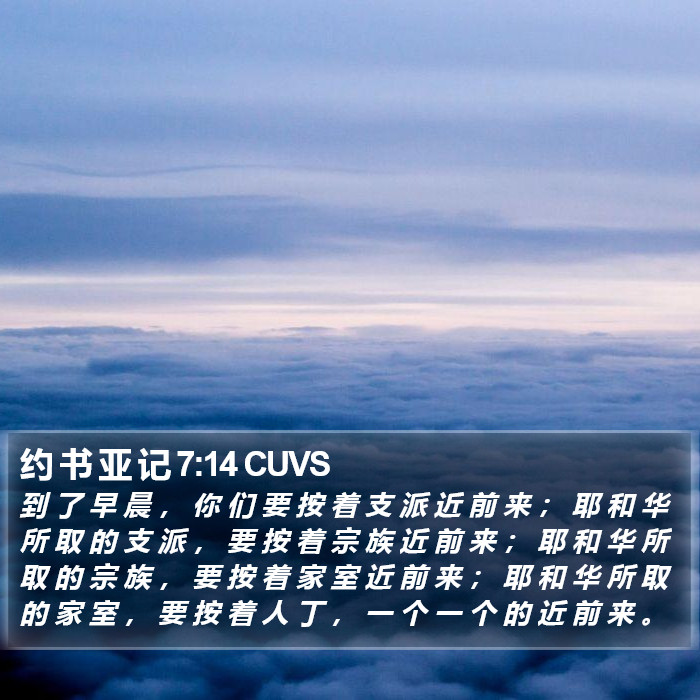 约 书 亚 记 7:14 CUVS Bible Study