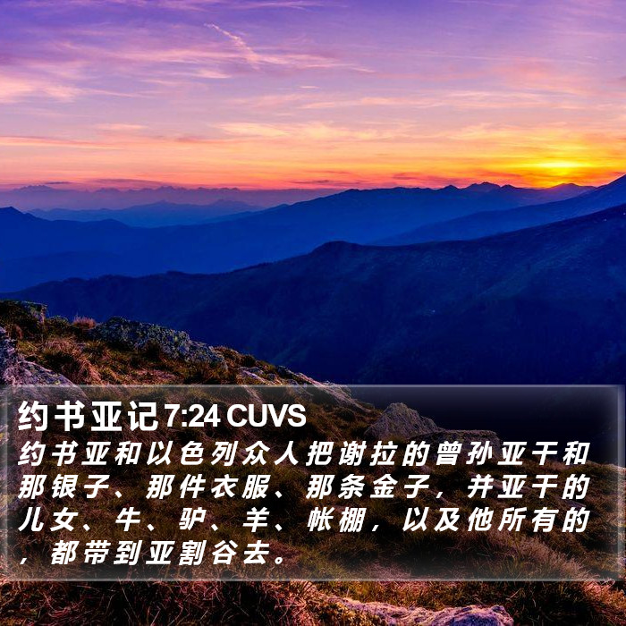约 书 亚 记 7:24 CUVS Bible Study