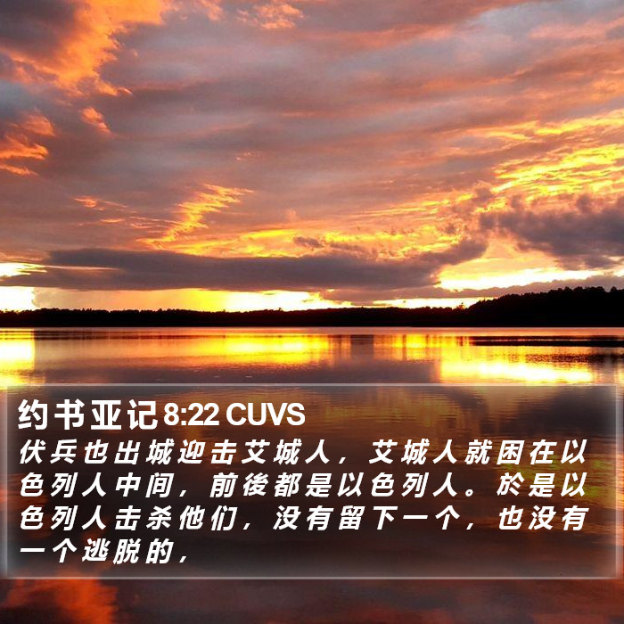 约 书 亚 记 8:22 CUVS Bible Study