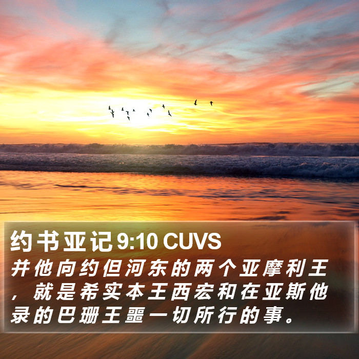 约 书 亚 记 9:10 CUVS Bible Study