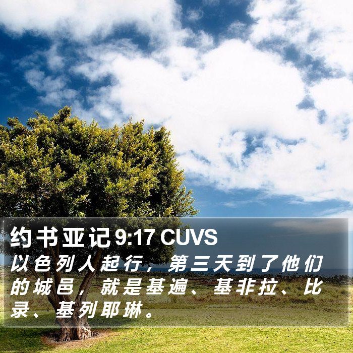 约 书 亚 记 9:17 CUVS Bible Study