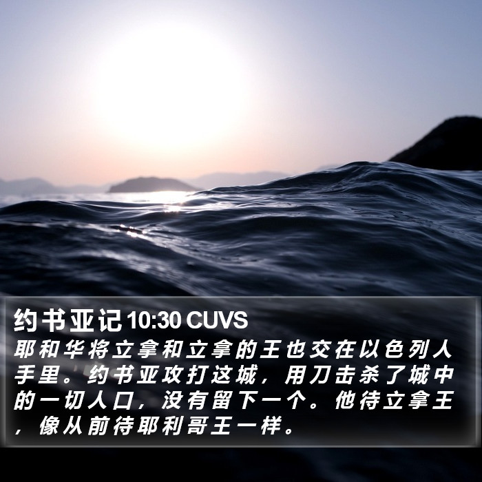 约 书 亚 记 10:30 CUVS Bible Study