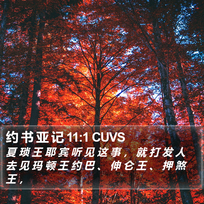 约 书 亚 记 11:1 CUVS Bible Study