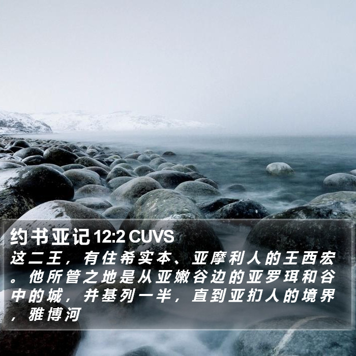 约 书 亚 记 12:2 CUVS Bible Study