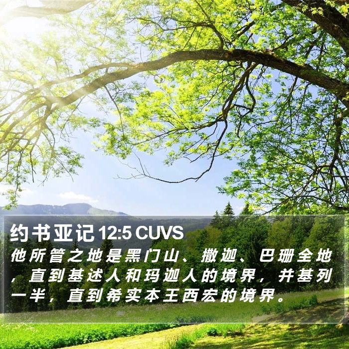 约 书 亚 记 12:5 CUVS Bible Study