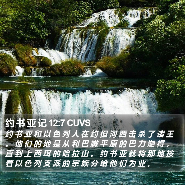 约 书 亚 记 12:7 CUVS Bible Study