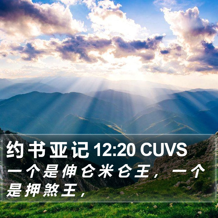 约 书 亚 记 12:20 CUVS Bible Study