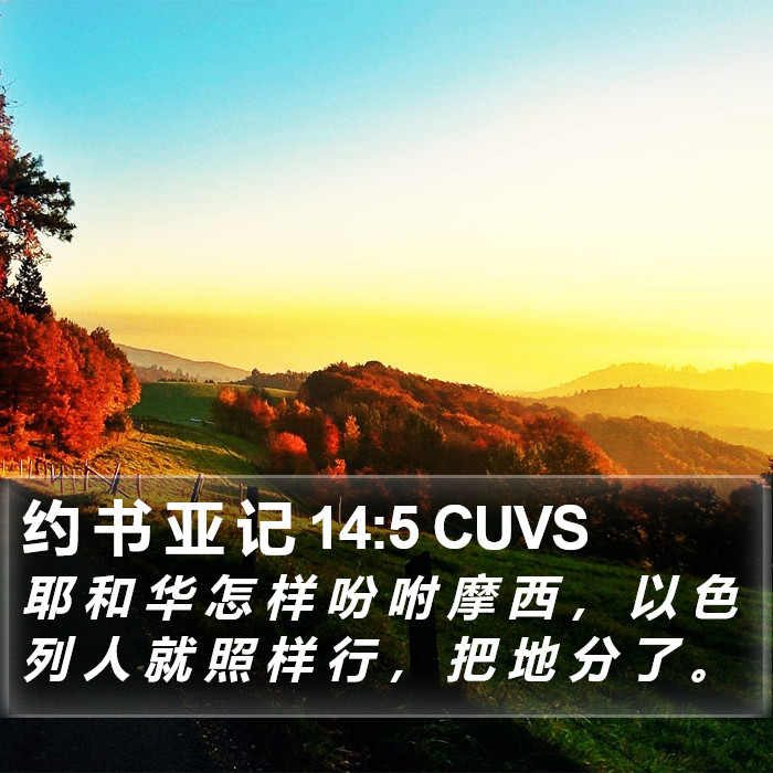 约 书 亚 记 14:5 CUVS Bible Study