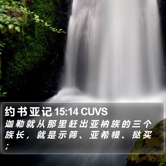 约 书 亚 记 15:14 CUVS Bible Study