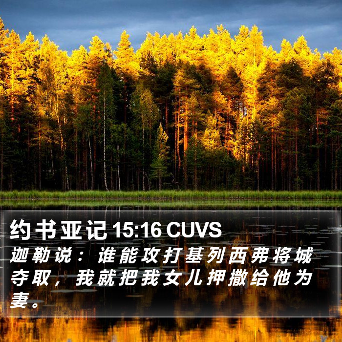 约 书 亚 记 15:16 CUVS Bible Study