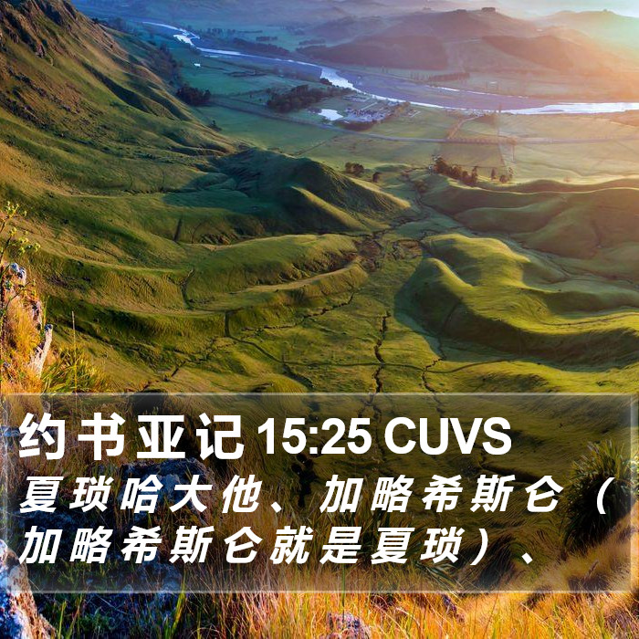 约 书 亚 记 15:25 CUVS Bible Study