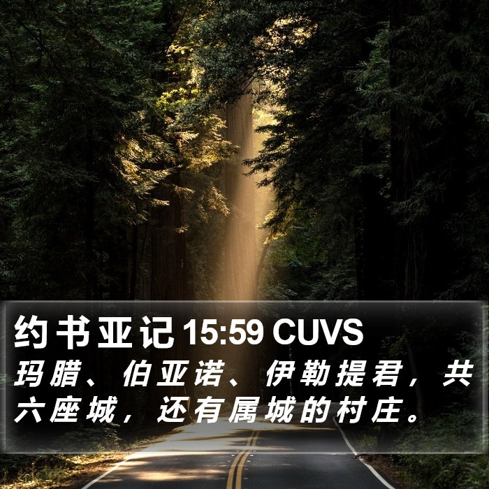 约 书 亚 记 15:59 CUVS Bible Study