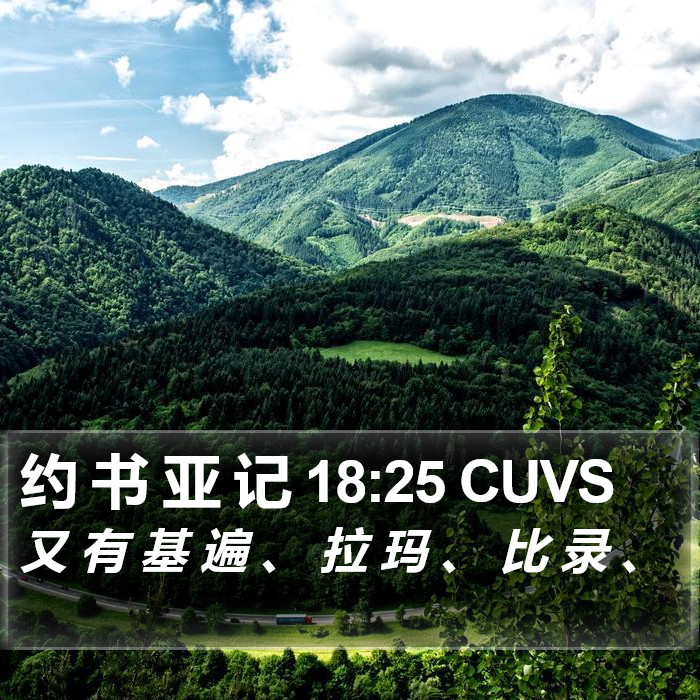 约 书 亚 记 18:25 CUVS Bible Study