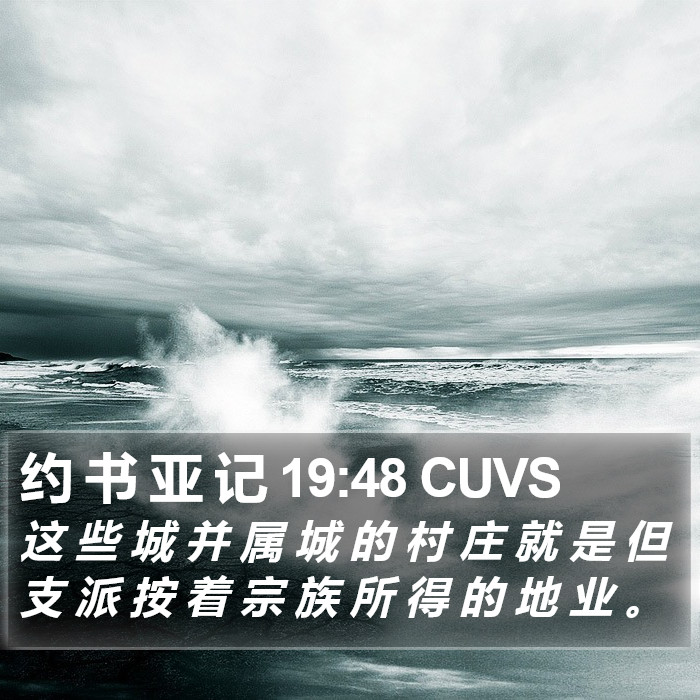 约 书 亚 记 19:48 CUVS Bible Study