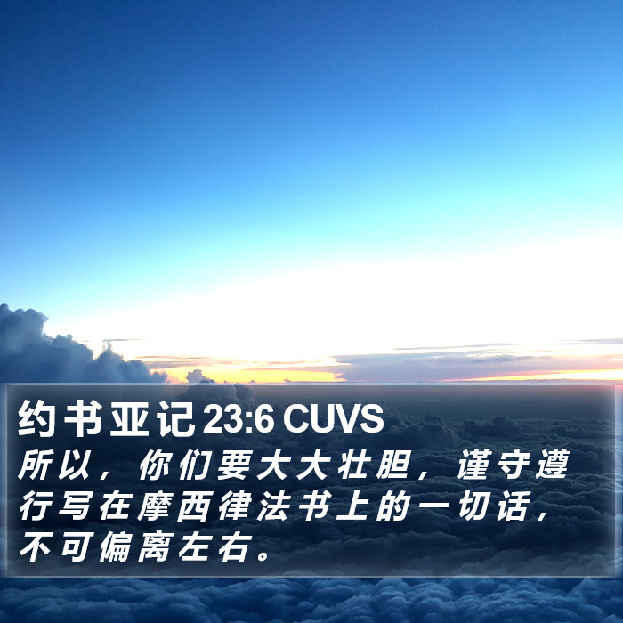 约 书 亚 记 23:6 CUVS Bible Study