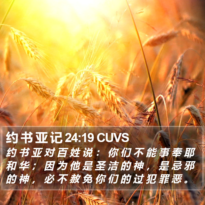 约 书 亚 记 24:19 CUVS Bible Study