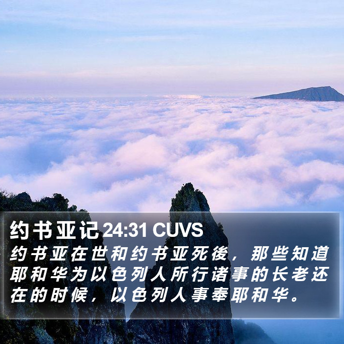 约 书 亚 记 24:31 CUVS Bible Study