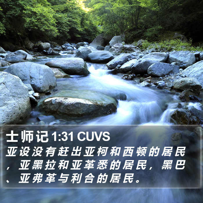 士 师 记 1:31 CUVS Bible Study