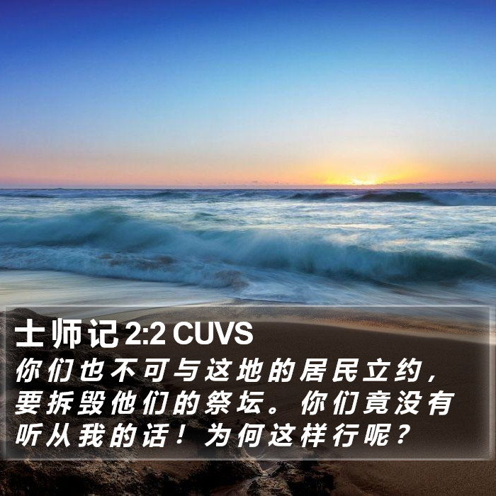 士 师 记 2:2 CUVS Bible Study