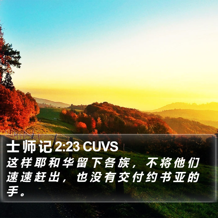 士 师 记 2:23 CUVS Bible Study