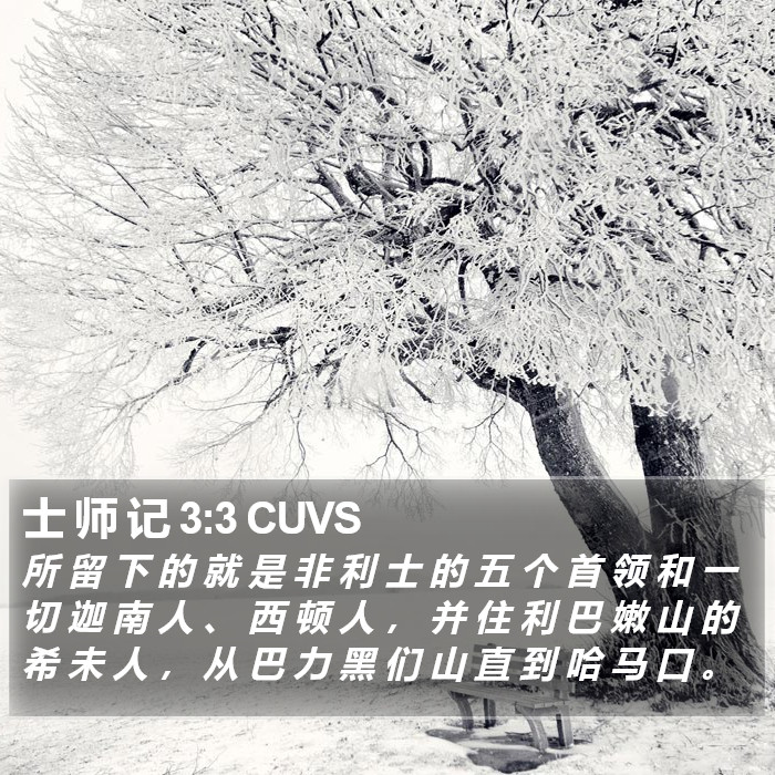 士 师 记 3:3 CUVS Bible Study