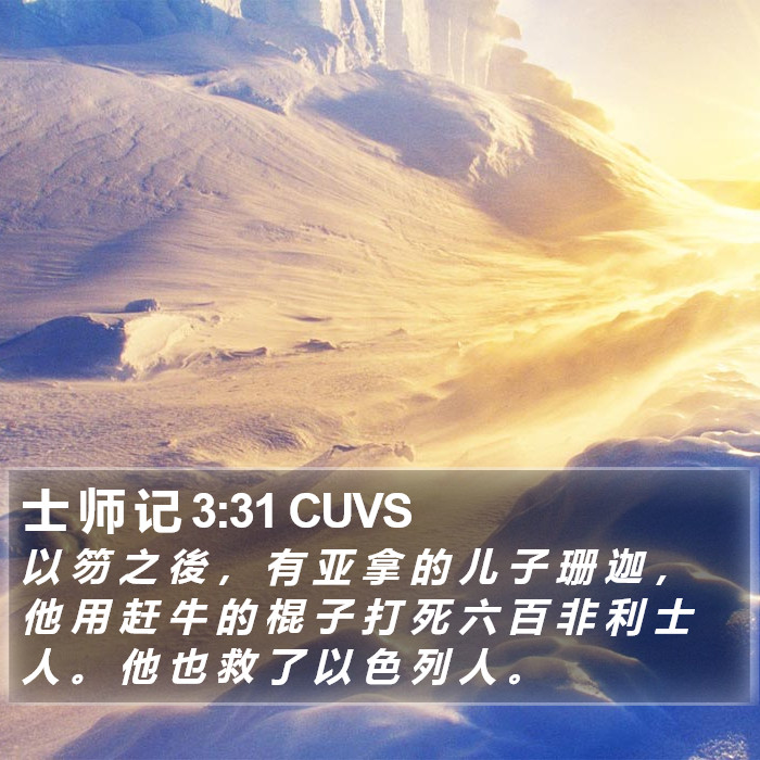 士 师 记 3:31 CUVS Bible Study