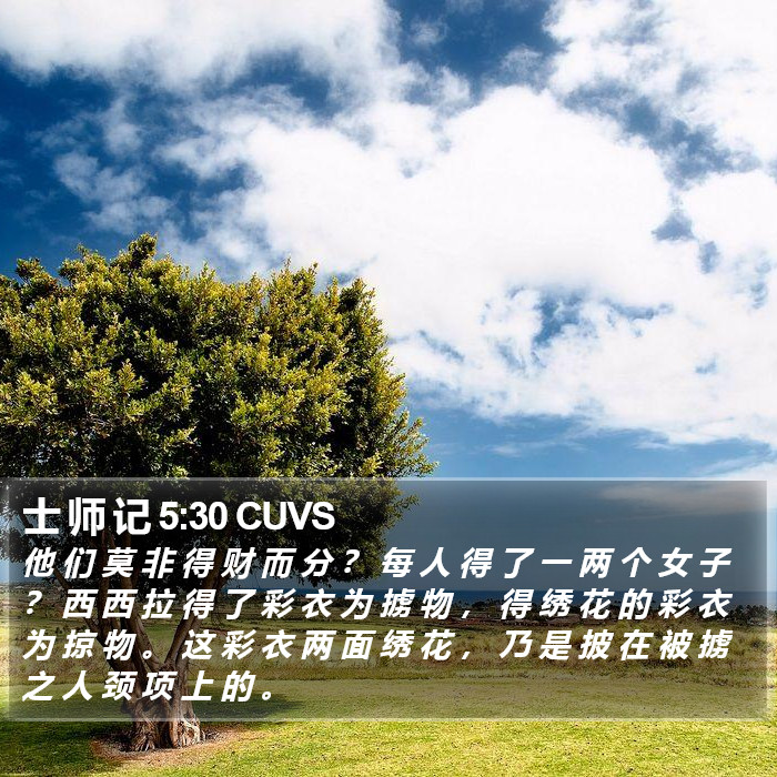 士 师 记 5:30 CUVS Bible Study