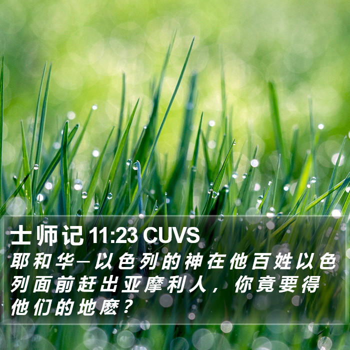 士 师 记 11:23 CUVS Bible Study