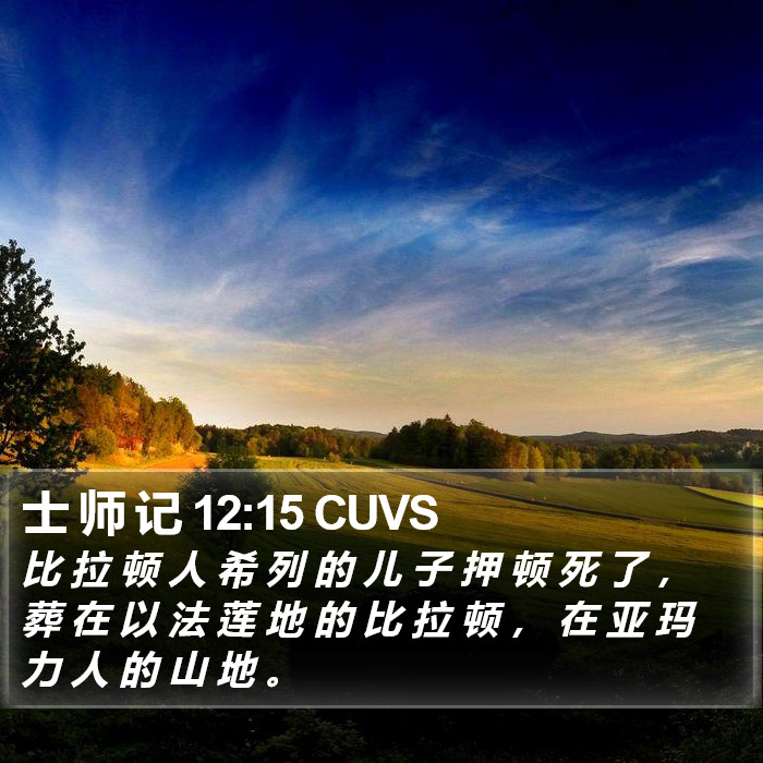 士 师 记 12:15 CUVS Bible Study