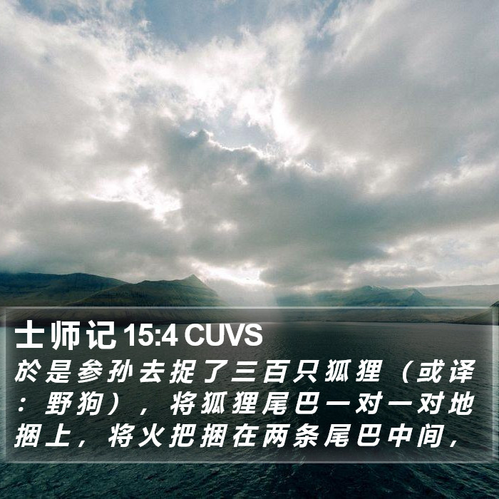 士 师 记 15:4 CUVS Bible Study