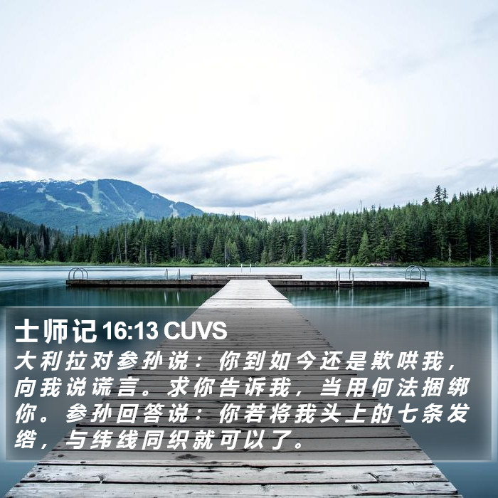 士 师 记 16:13 CUVS Bible Study