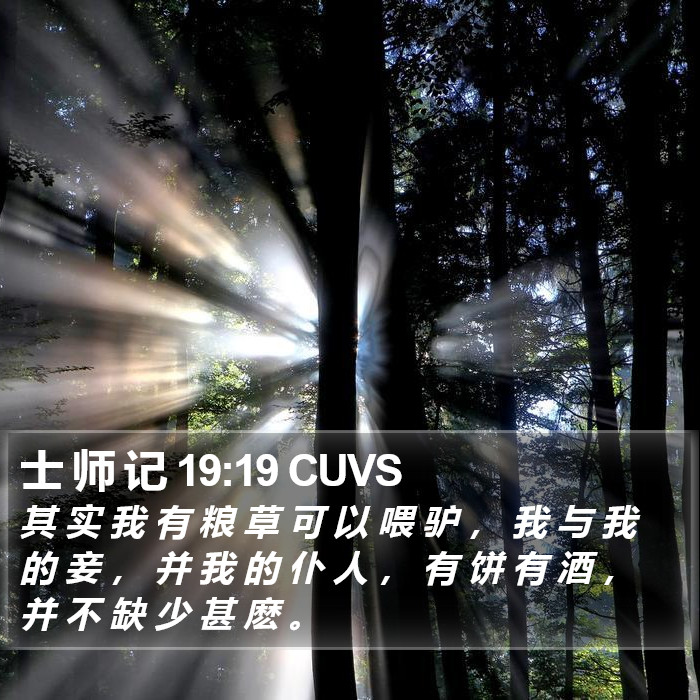 士 师 记 19:19 CUVS Bible Study