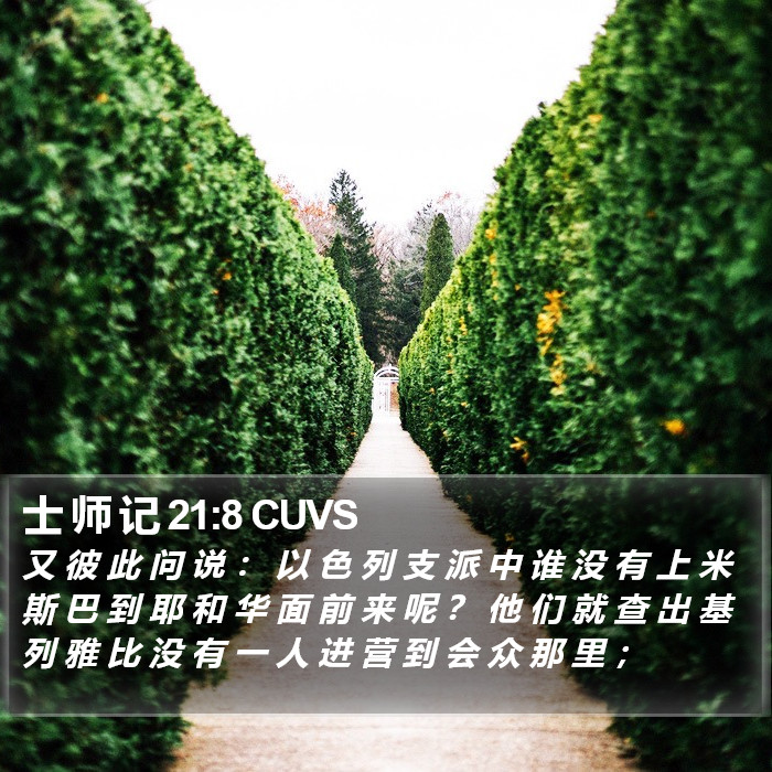 士 师 记 21:8 CUVS Bible Study