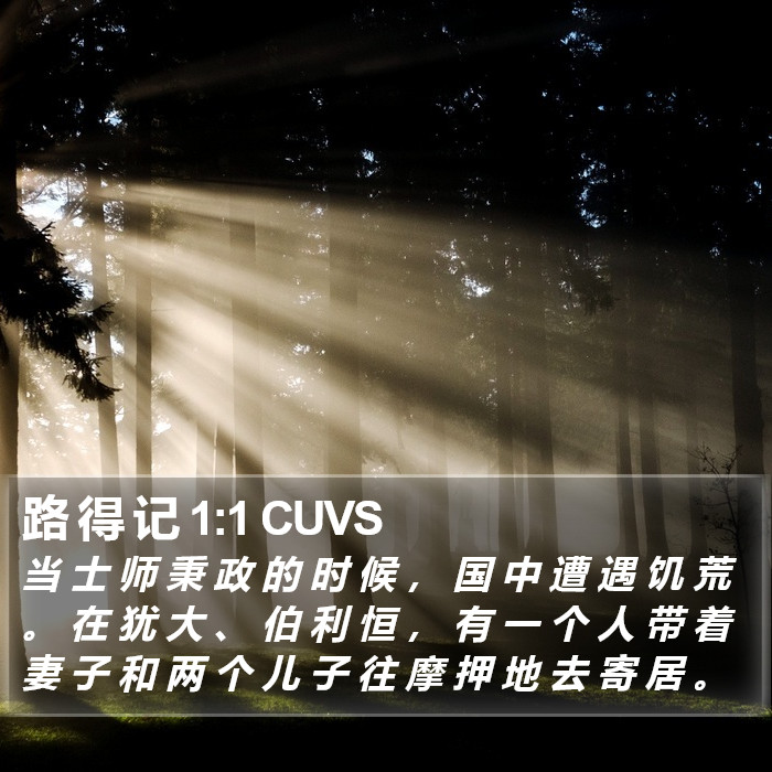 路 得 记 1:1 CUVS Bible Study