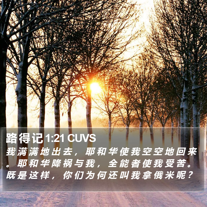 路 得 记 1:21 CUVS Bible Study