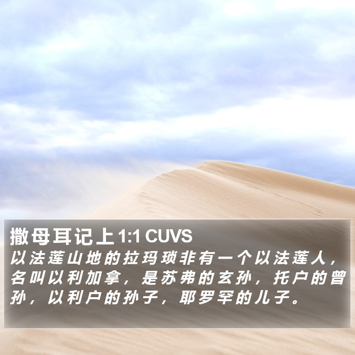 撒 母 耳 记 上 1:1 CUVS Bible Study