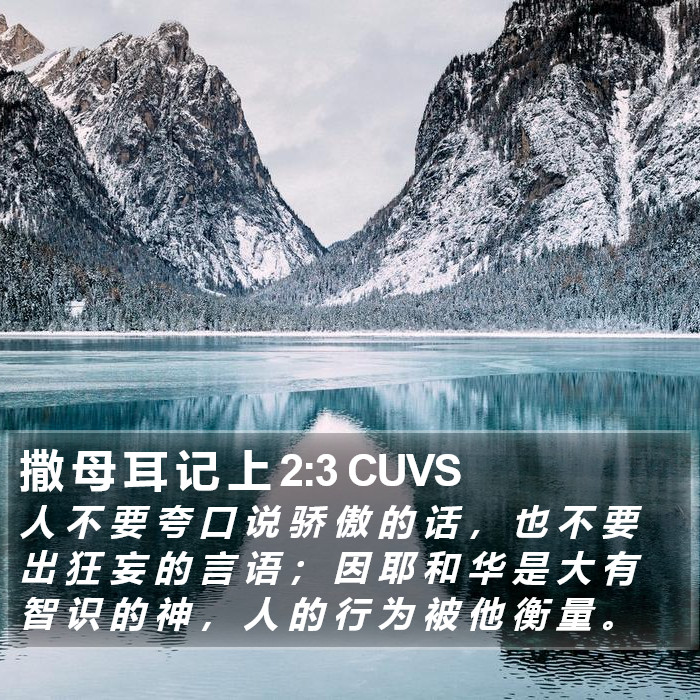 撒 母 耳 记 上 2:3 CUVS Bible Study