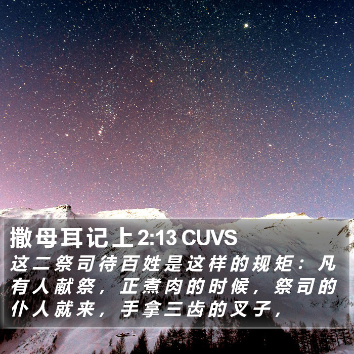 撒 母 耳 记 上 2:13 CUVS Bible Study